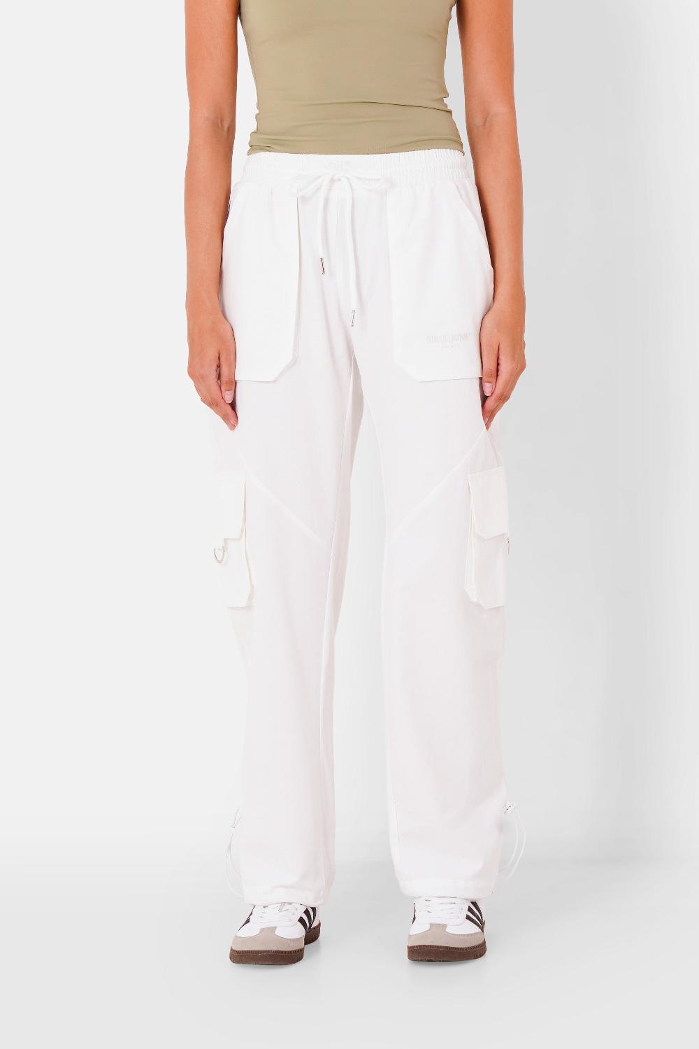 sixth june Pantalon cargo initiales Blanc