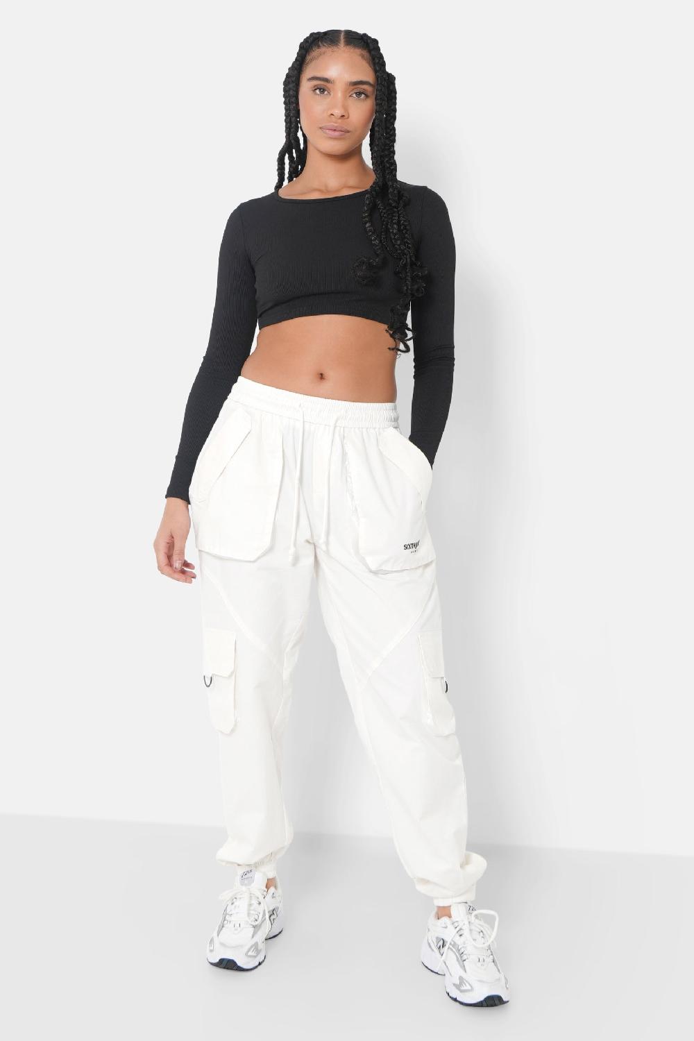 Sixth June Pantalon Cargo Large Blanc