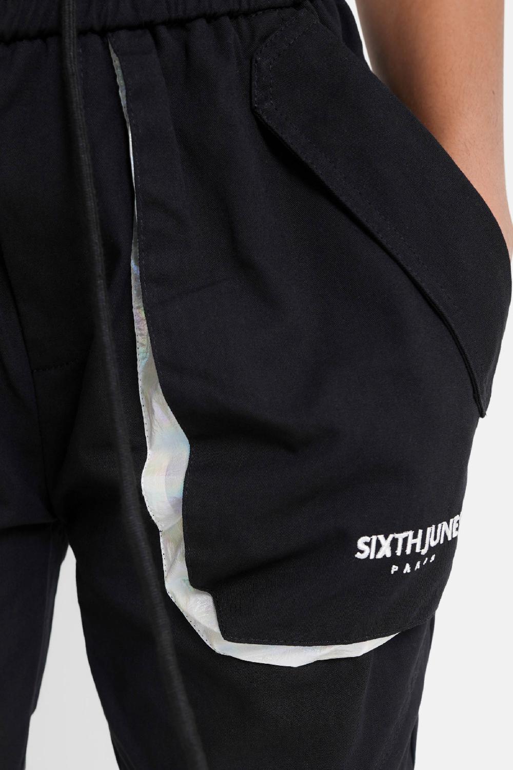 Sixth June Pantalon Cargo Logo Large Noir