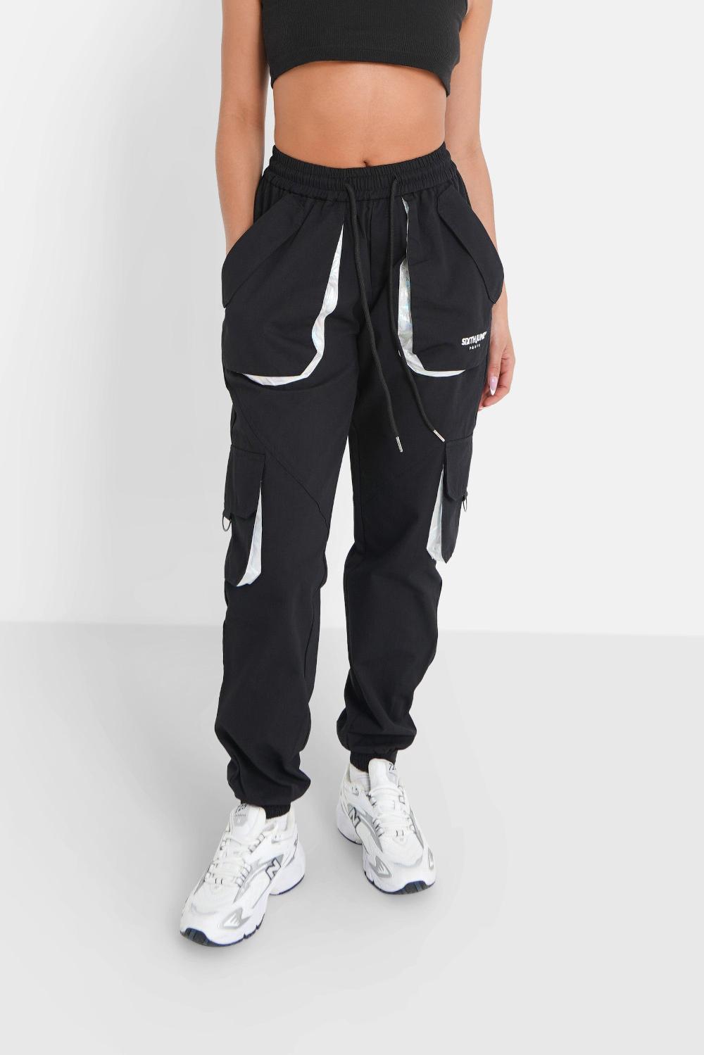 sixth june Pantalon cargo logo large Noir