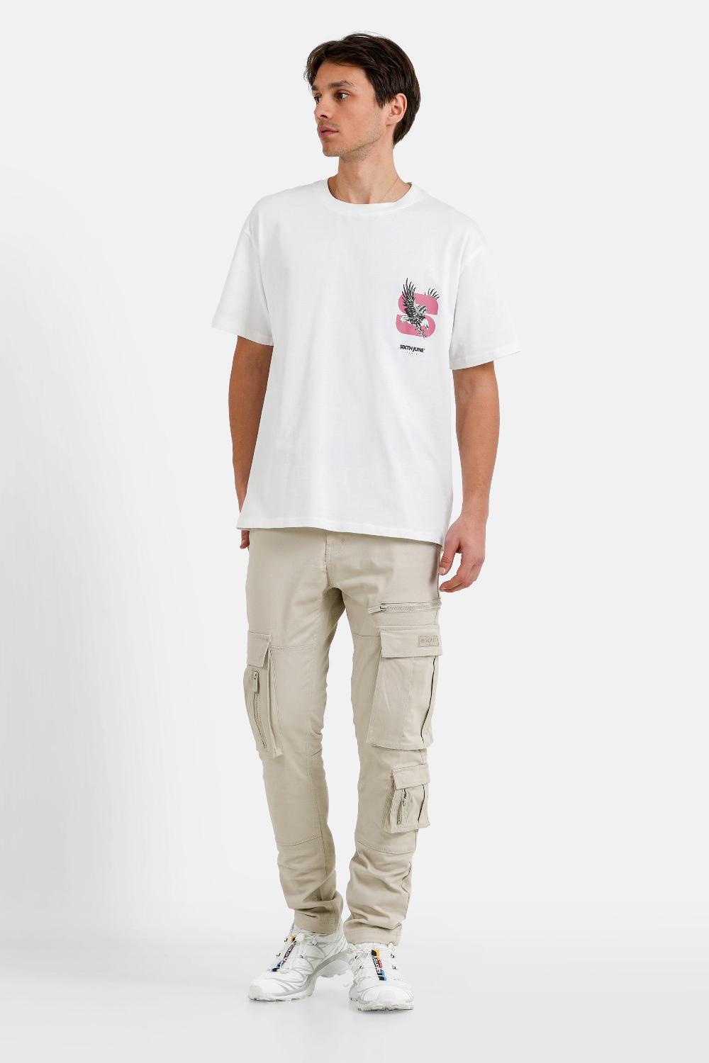Sixth June Pantalon Cargo Multi Poche Beige
