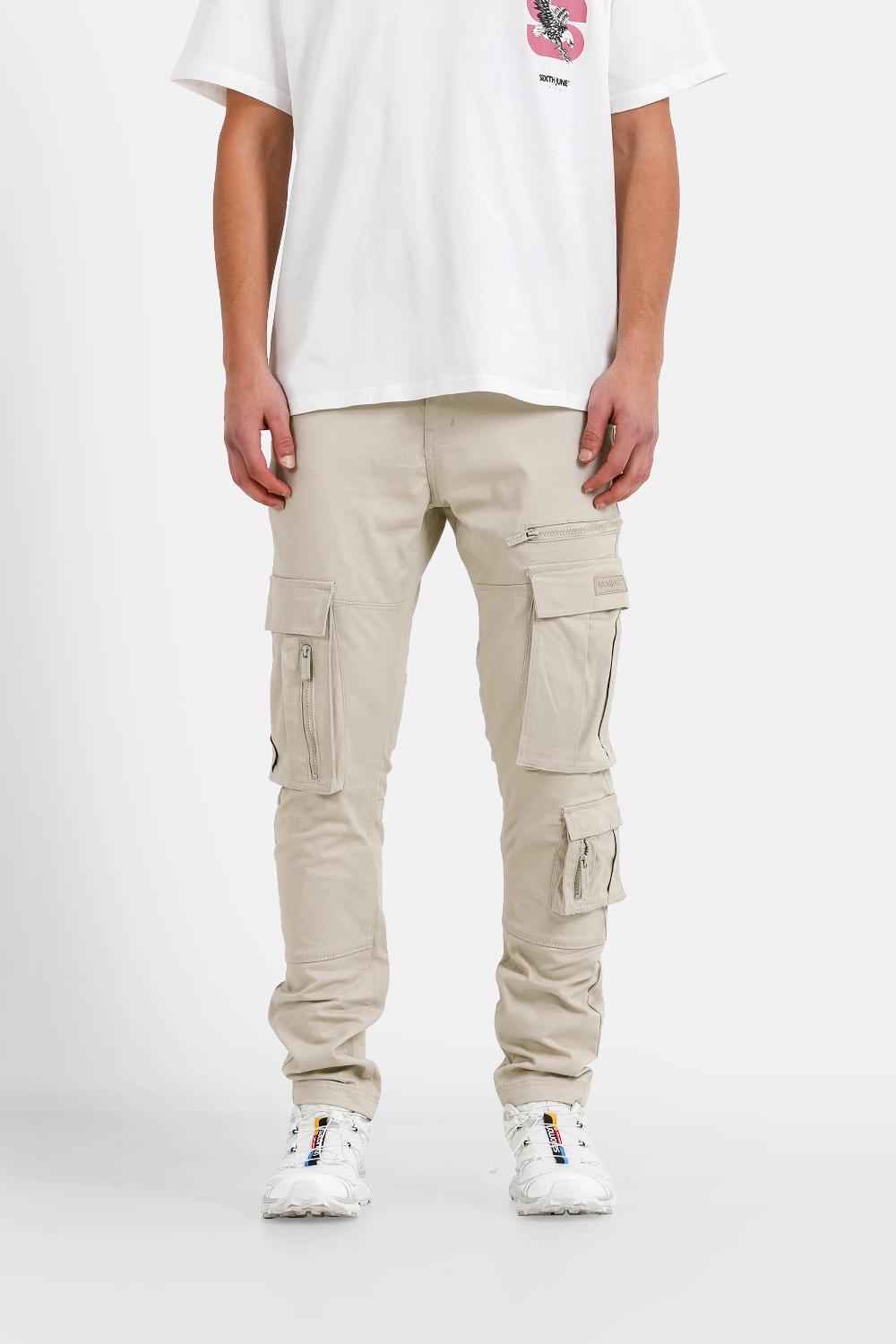 sixth june Pantalon cargo multi poche Beige
