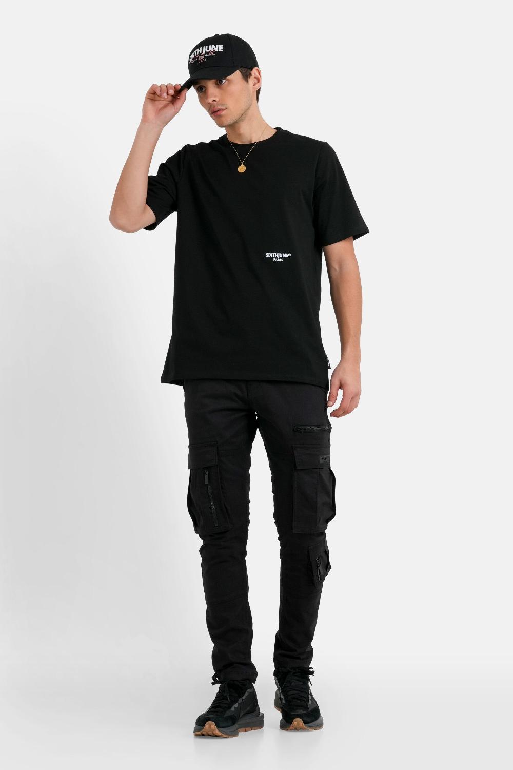 Sixth June Pantalon Cargo Multi Poche Noir