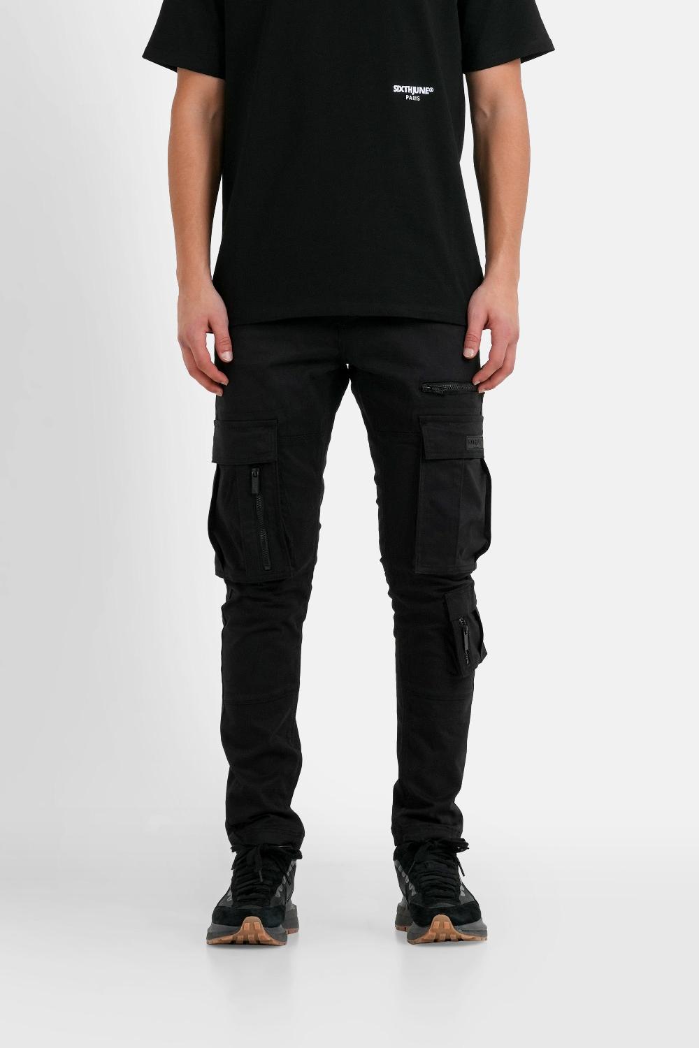 sixth june Pantalon cargo multi poche Noir