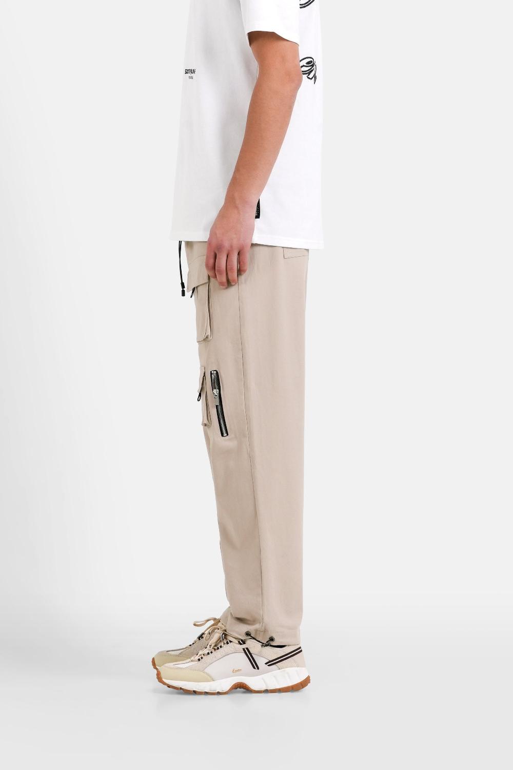 Sixth June Pantalon Cargo Multi Poches Twill Beige