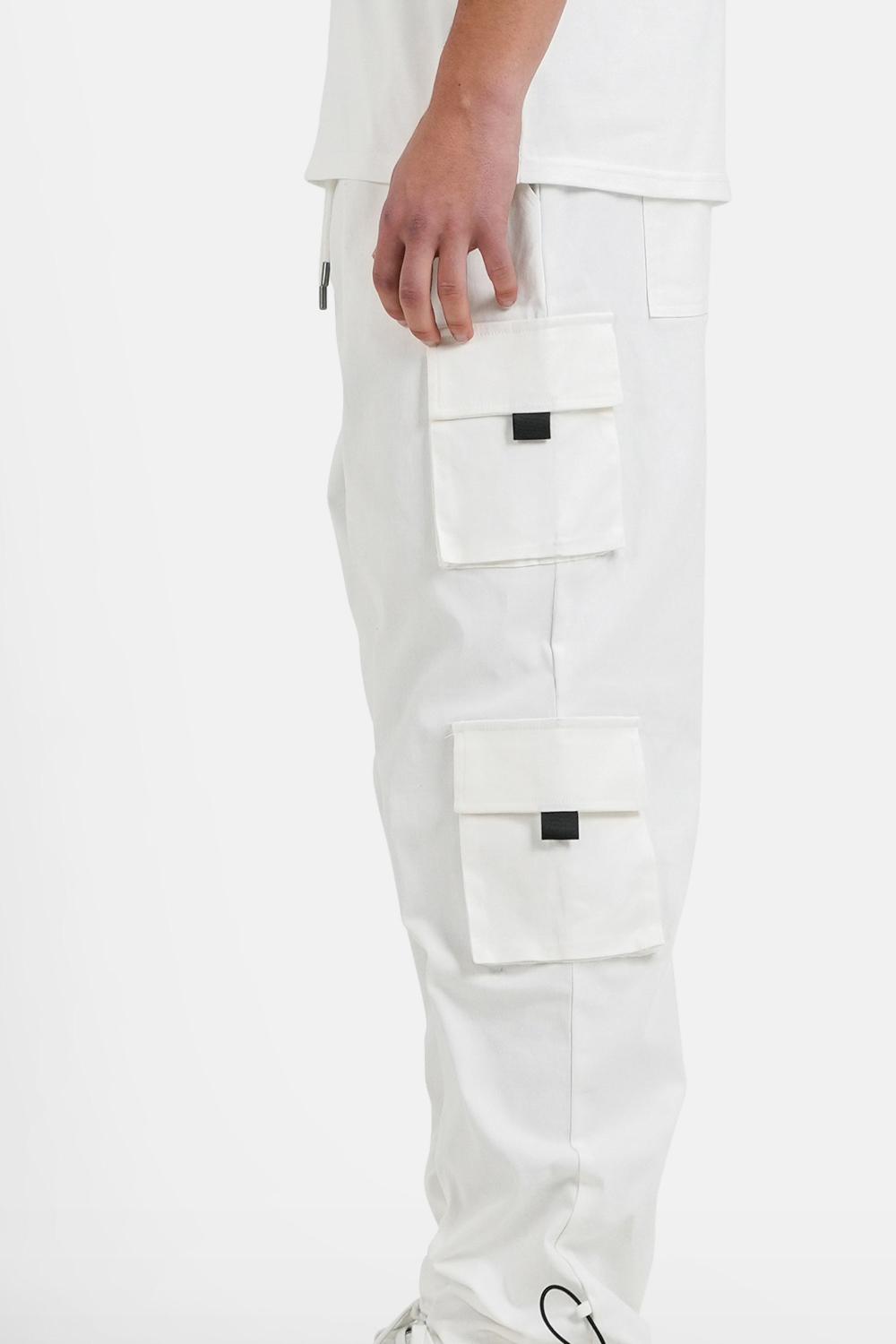 Sixth June Pantalon Cargo Multipoches Blanc