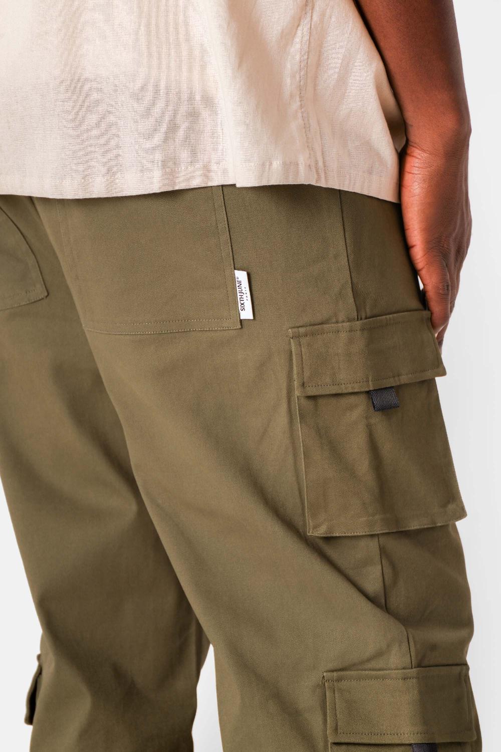 Sixth June Pantalon Cargo Mutlipoches Vert Kaki