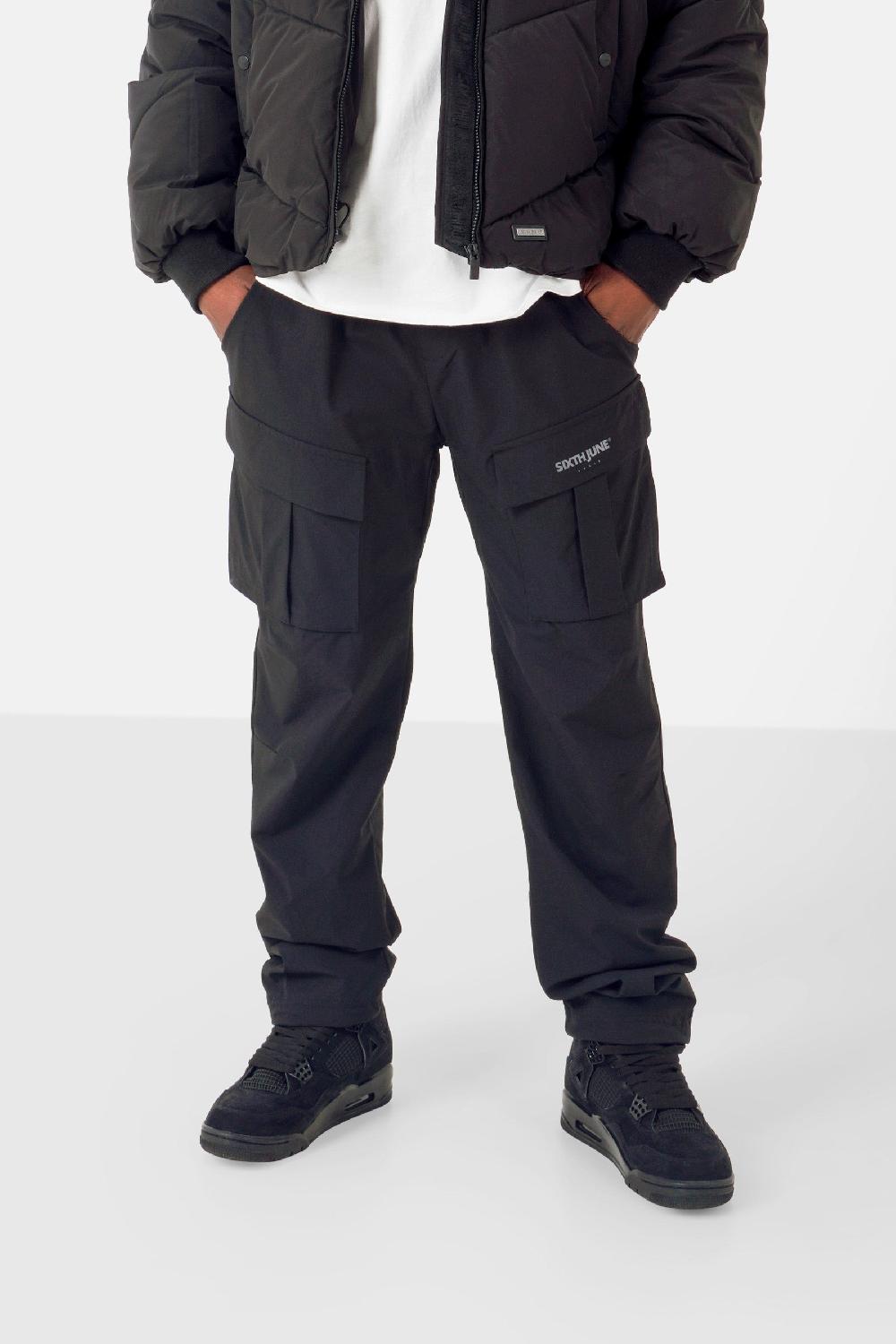 sixth june Pantalon cargo nylon Noir