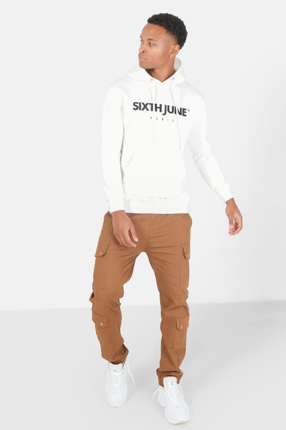 Sixth June Pantalon Cargo Tissu Sergé Marron