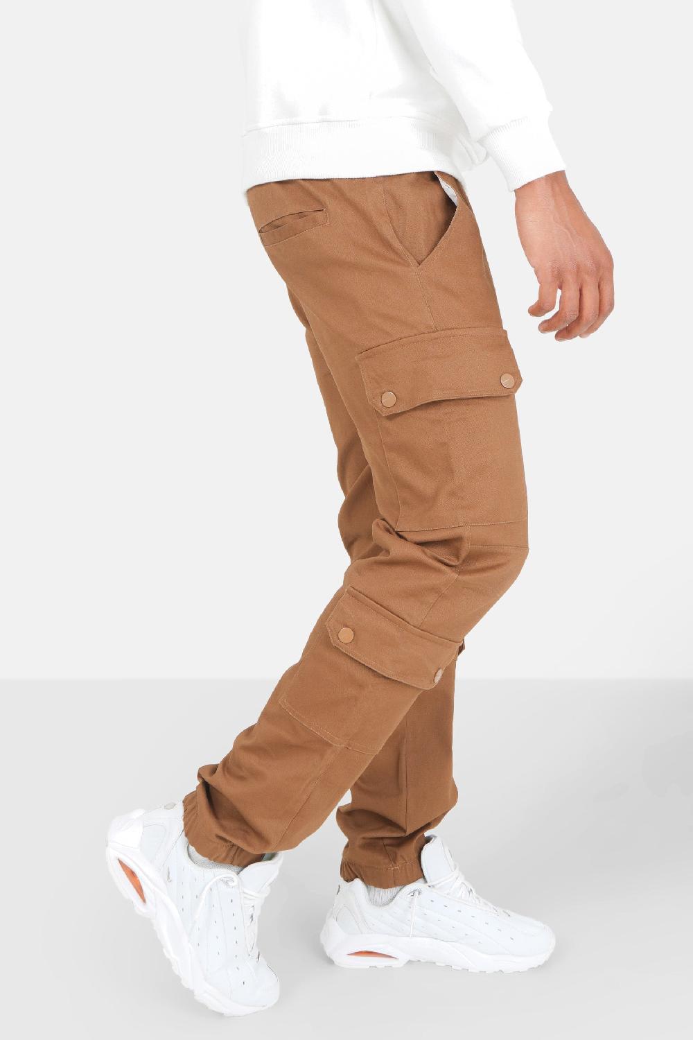 Sixth June Pantalon Cargo Tissu Sergé Marron