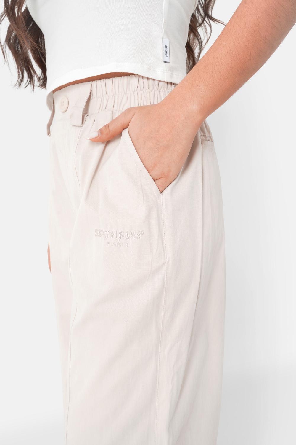 Sixth June Pantalon Cargo Utilitaire Nylon Beige