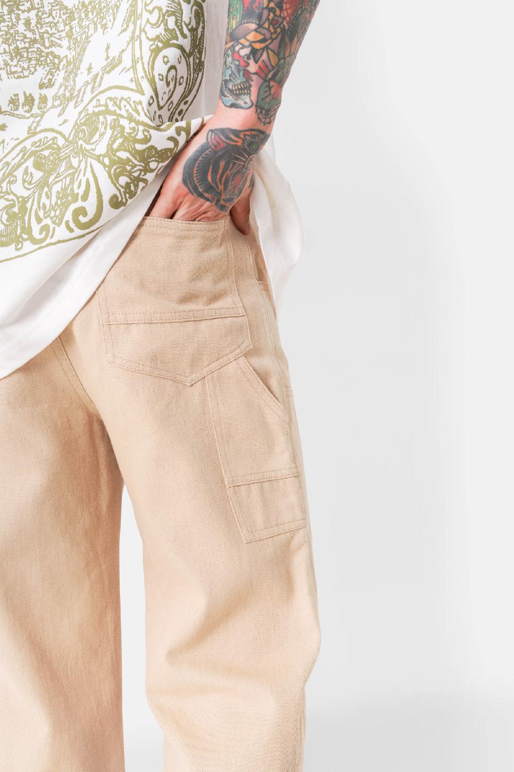 Sixth June Pantalon Carpenter Poches Beige Clair