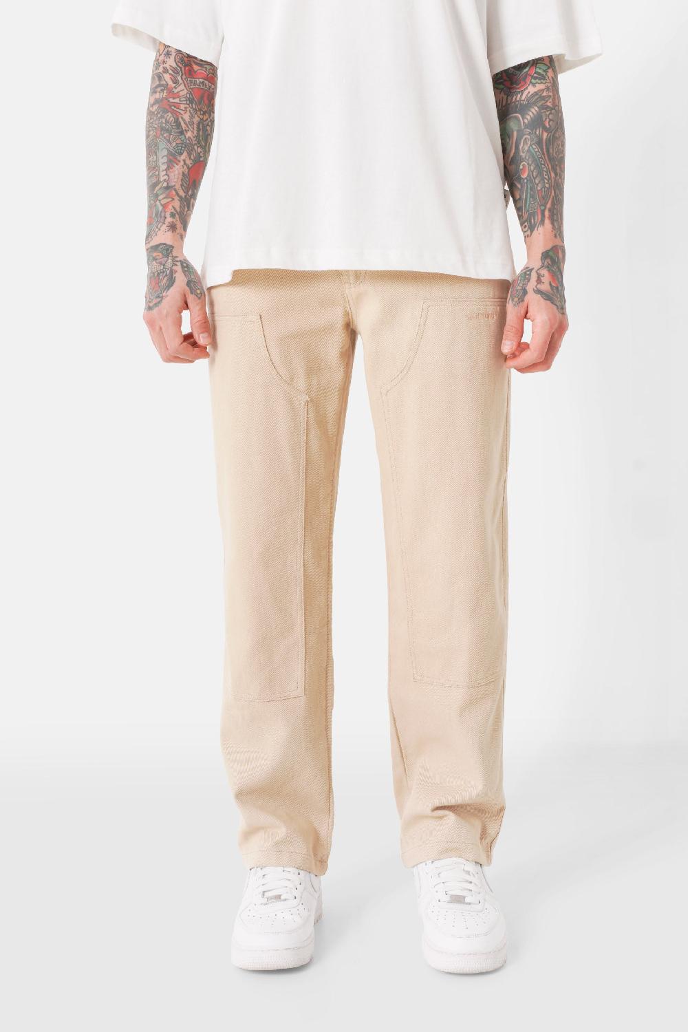 sixth june Pantalon carpenter poches Beige clair