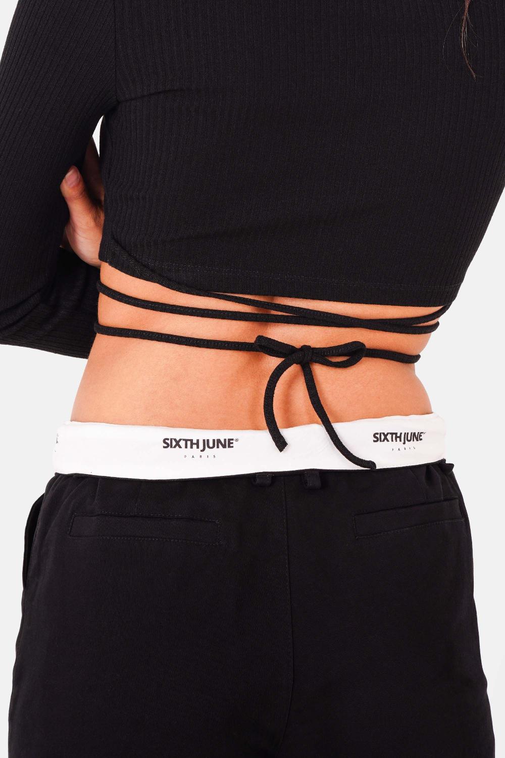 Sixth June Pantalon Ceinture Réversible Cargo Noir