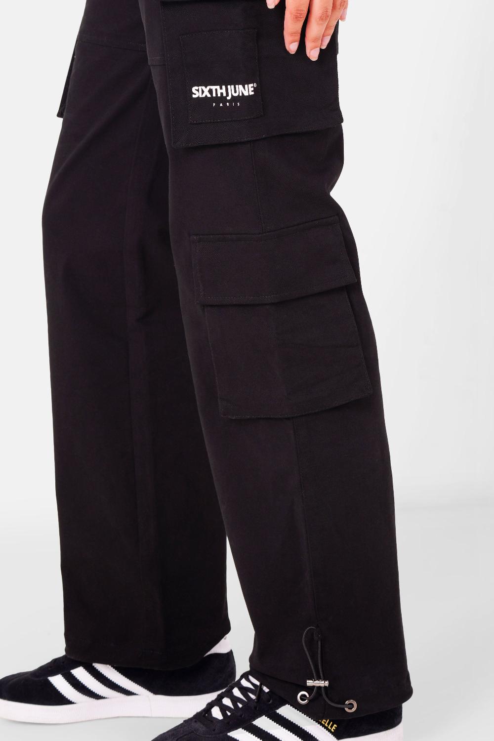 Sixth June Pantalon Ceinture Réversible Cargo Noir