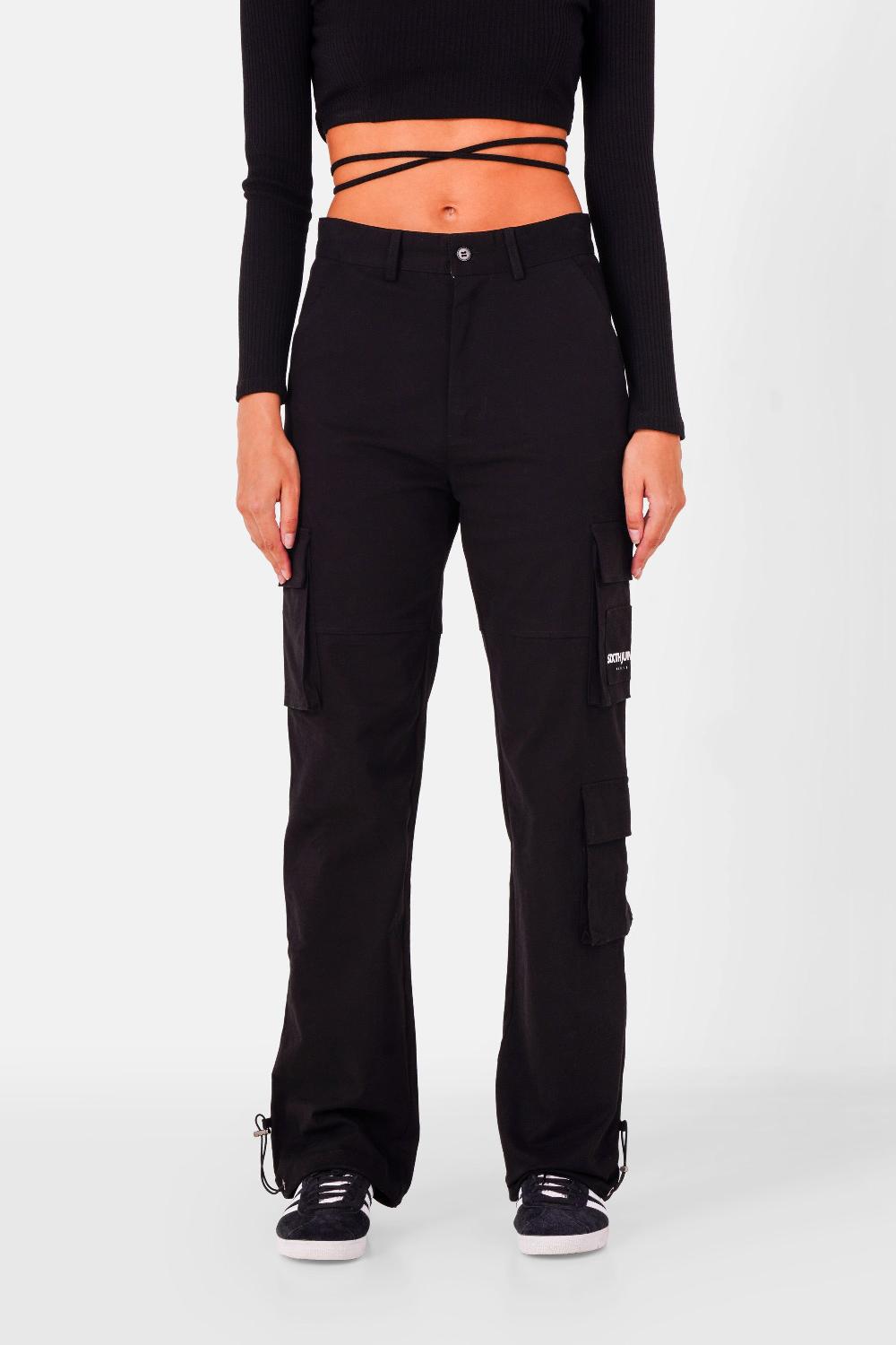 sixth june Pantalon ceinture réversible cargo Noir