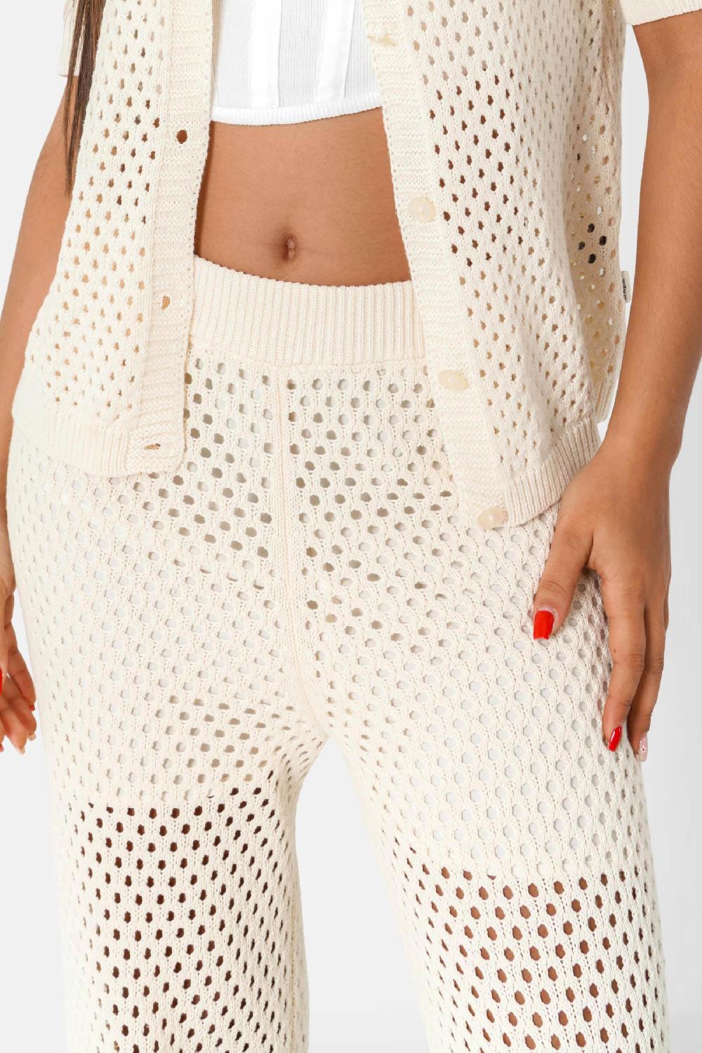 Sixth June Pantalon Crochet Details Beige