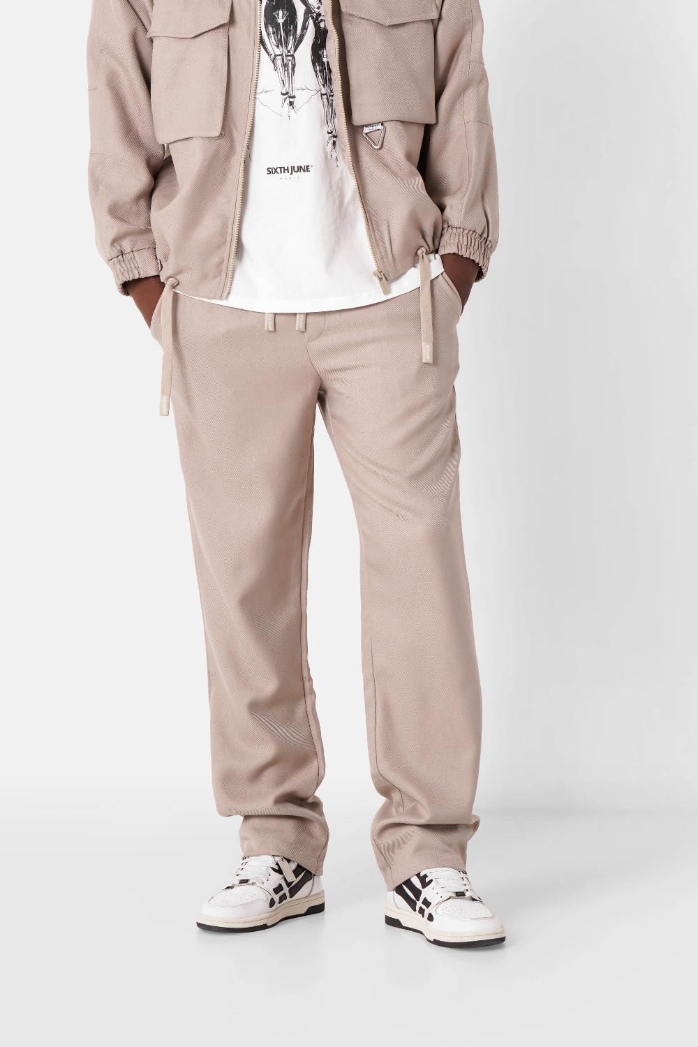 sixth june Pantalon décontracté mousqueton Beige