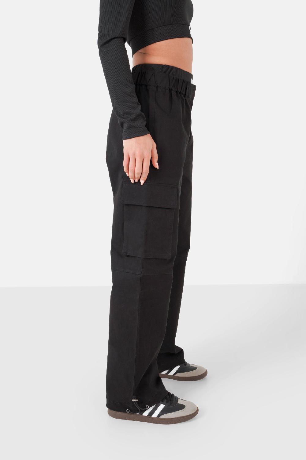Sixth June Pantalon Double Taille Cargo Noir