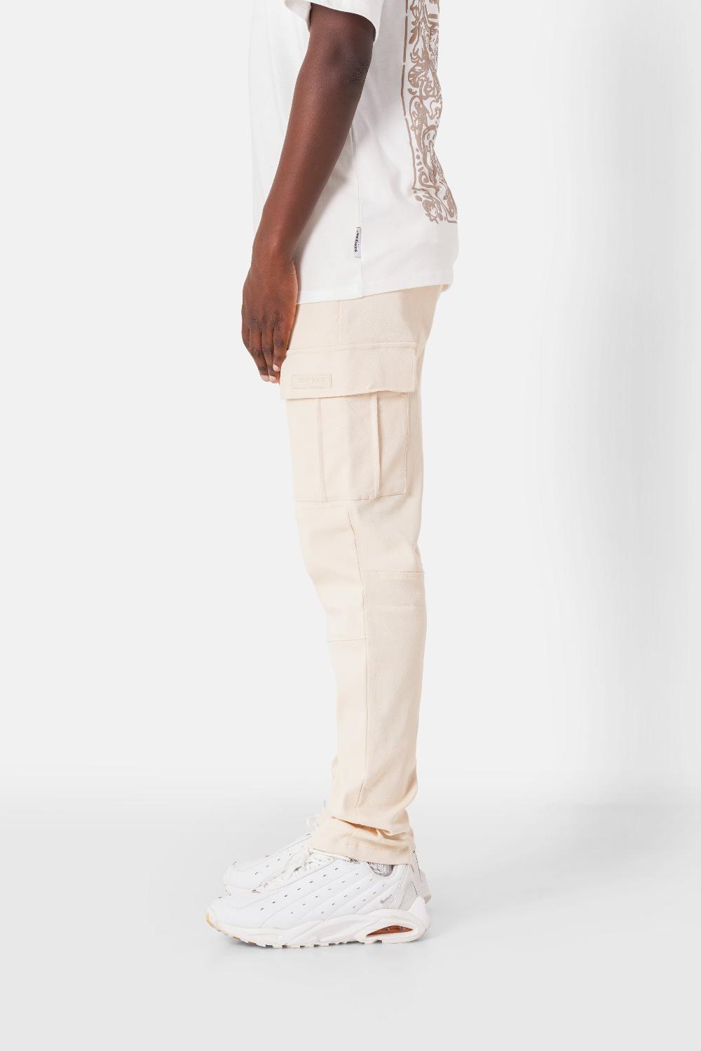 Sixth June Pantalon Droit Poches Cargo Beige