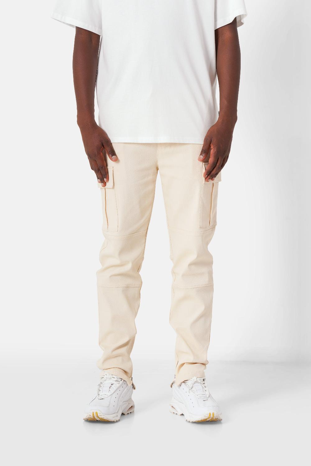 sixth june Pantalon droit poches cargo Beige