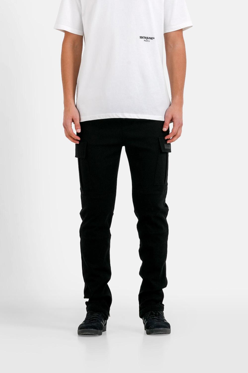 sixth june Pantalon droit poches cargo Noir