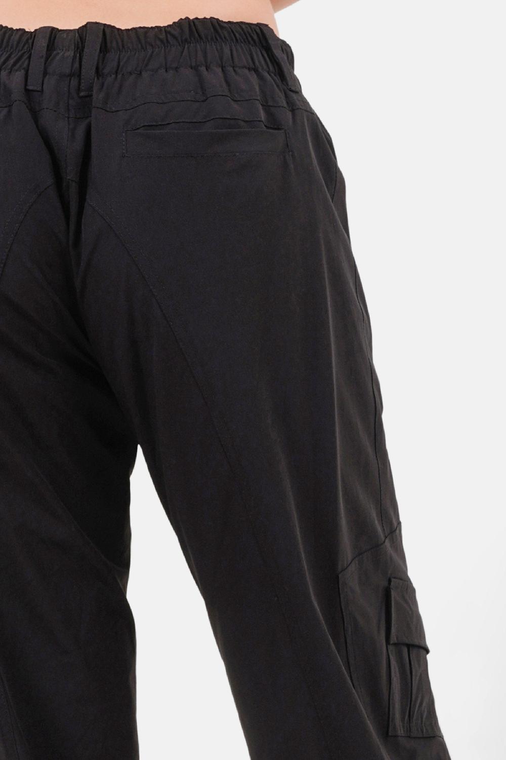 Sixth June Pantalon Fluide Doublé Cargo Noir