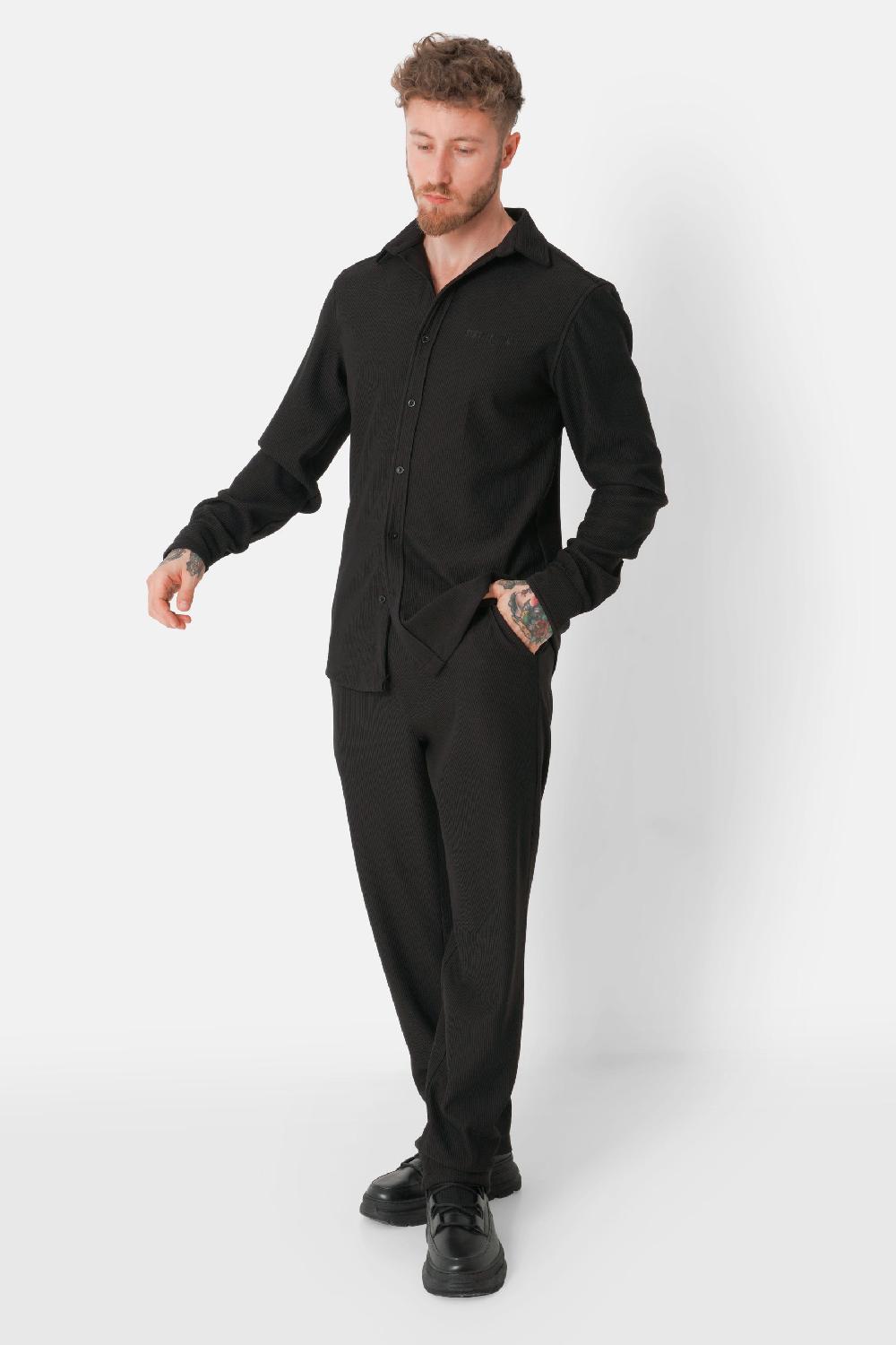 Sixth June Pantalon Fluide Plissé Noir