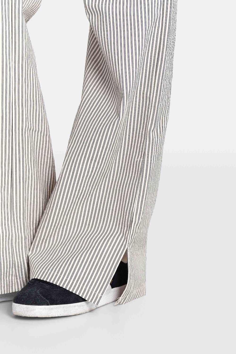 Sixth June Pantalon Fluide Rayé Beige