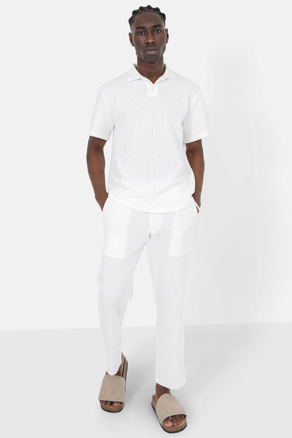 Sixth June Pantalon Gaufré Blanc