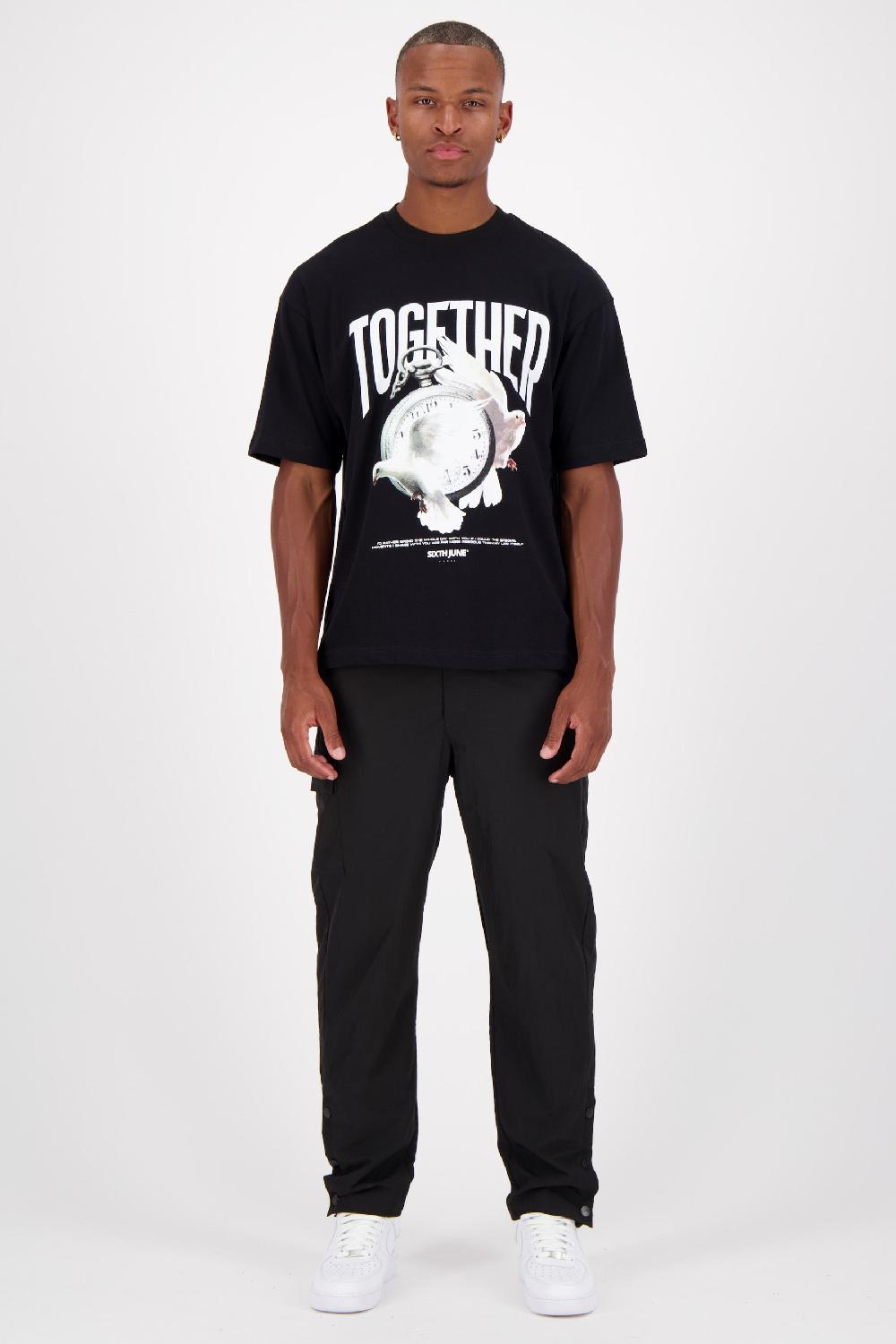 Sixth June Pantalon Léger Boutons Broderie Noir