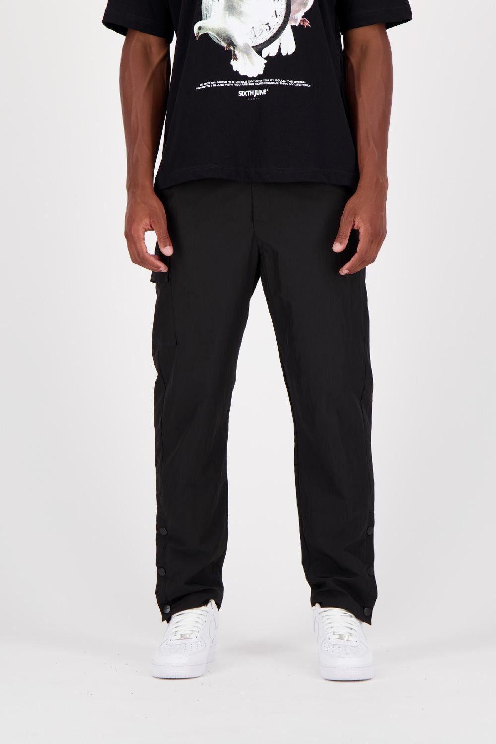 sixth june Pantalon léger boutons broderie Noir