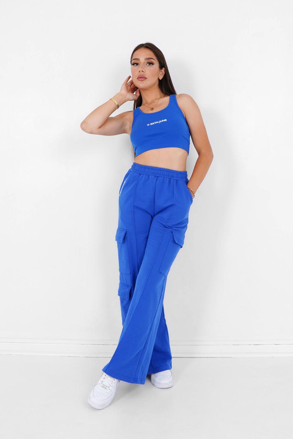 Sixth June Pantalon Molletonné Loose Cargo Bleu