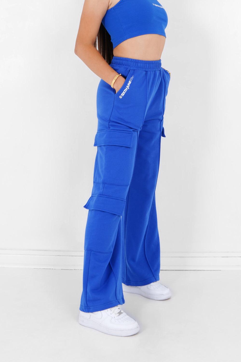 Sixth June Pantalon Molletonné Loose Cargo Bleu
