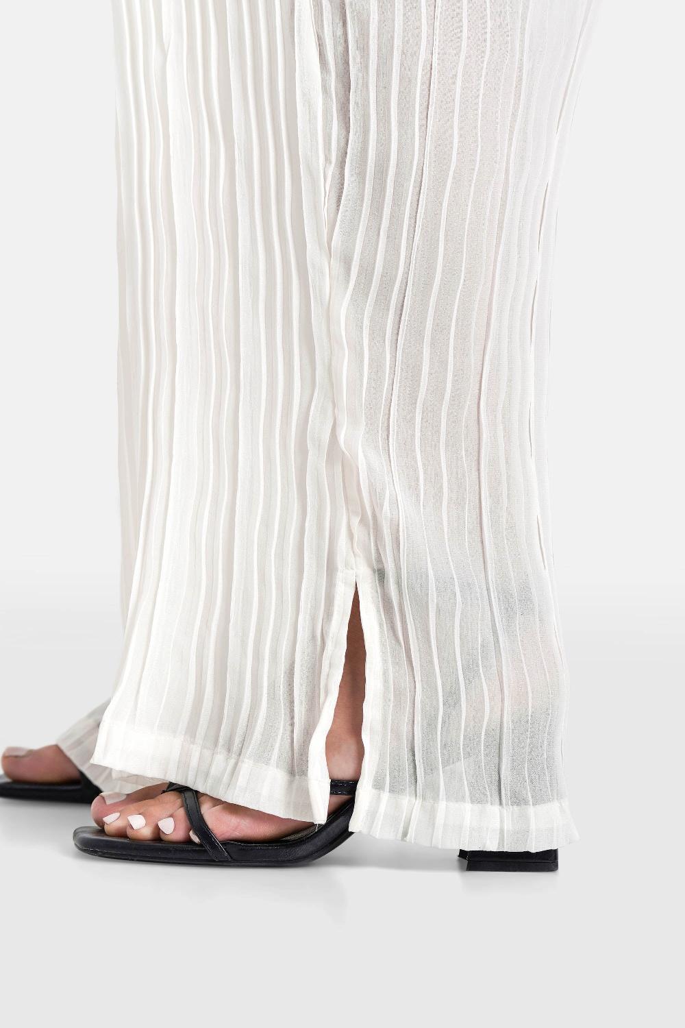 Sixth June Pantalon Plissé Fluide Blanc