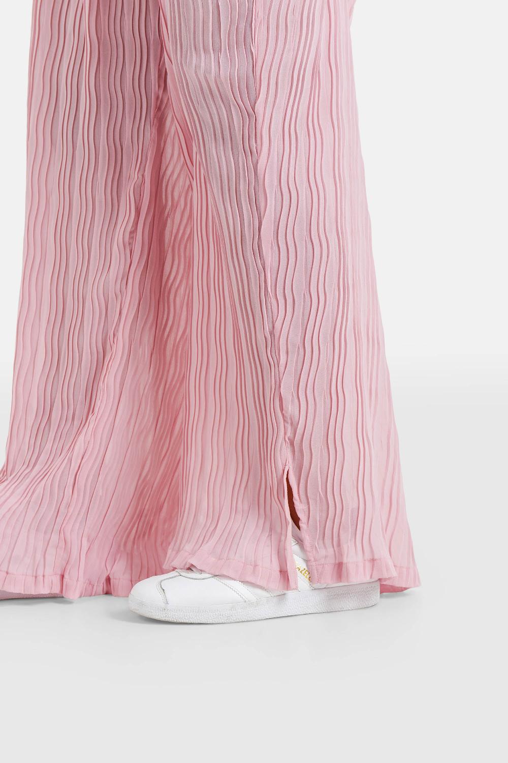 Sixth June Pantalon Plissé Fluide Rose