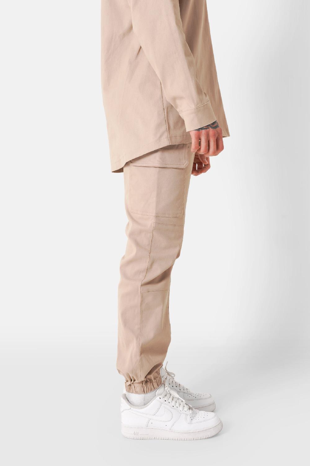 Sixth June Pantalon Poches Cargo Cordons Beige