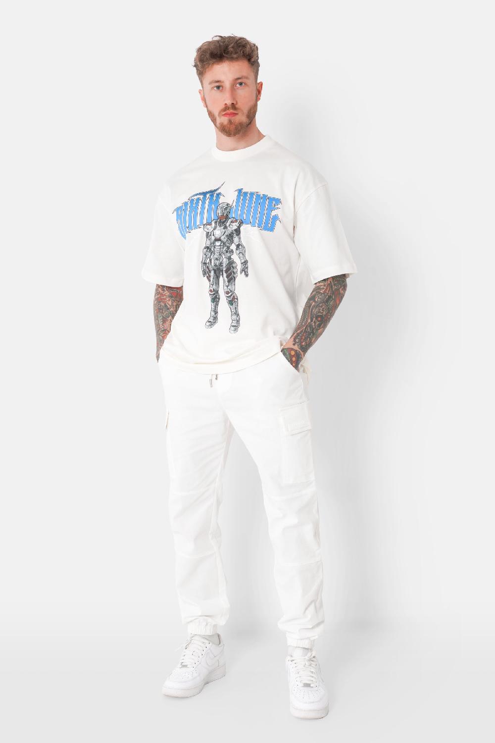 Sixth June Pantalon Poches Cargo Cordons Blanc