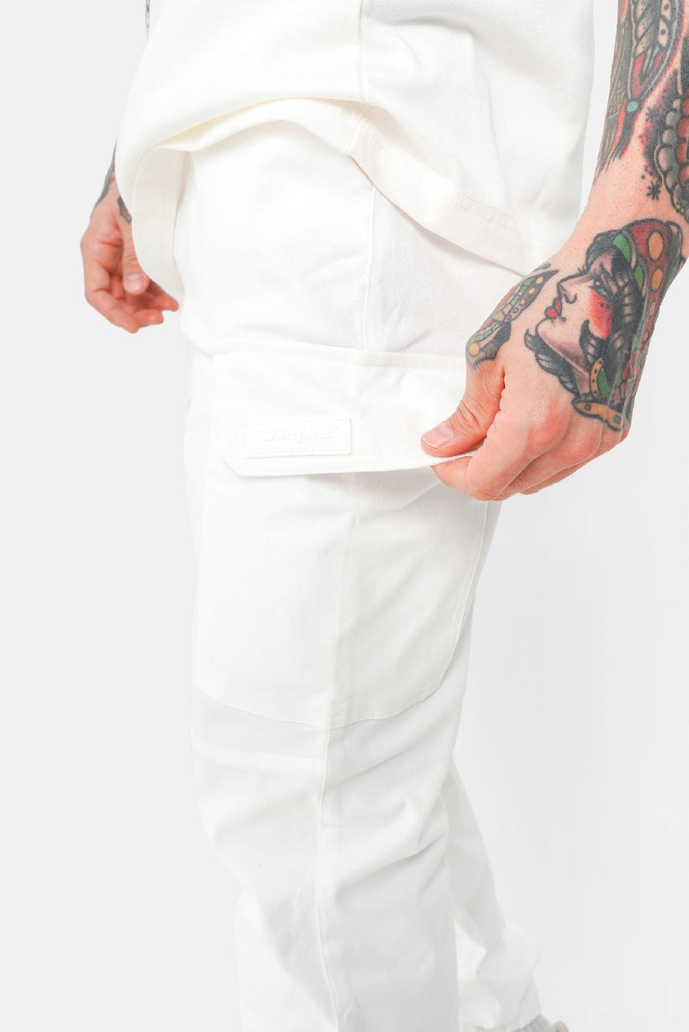 Sixth June Pantalon Poches Cargo Cordons Blanc