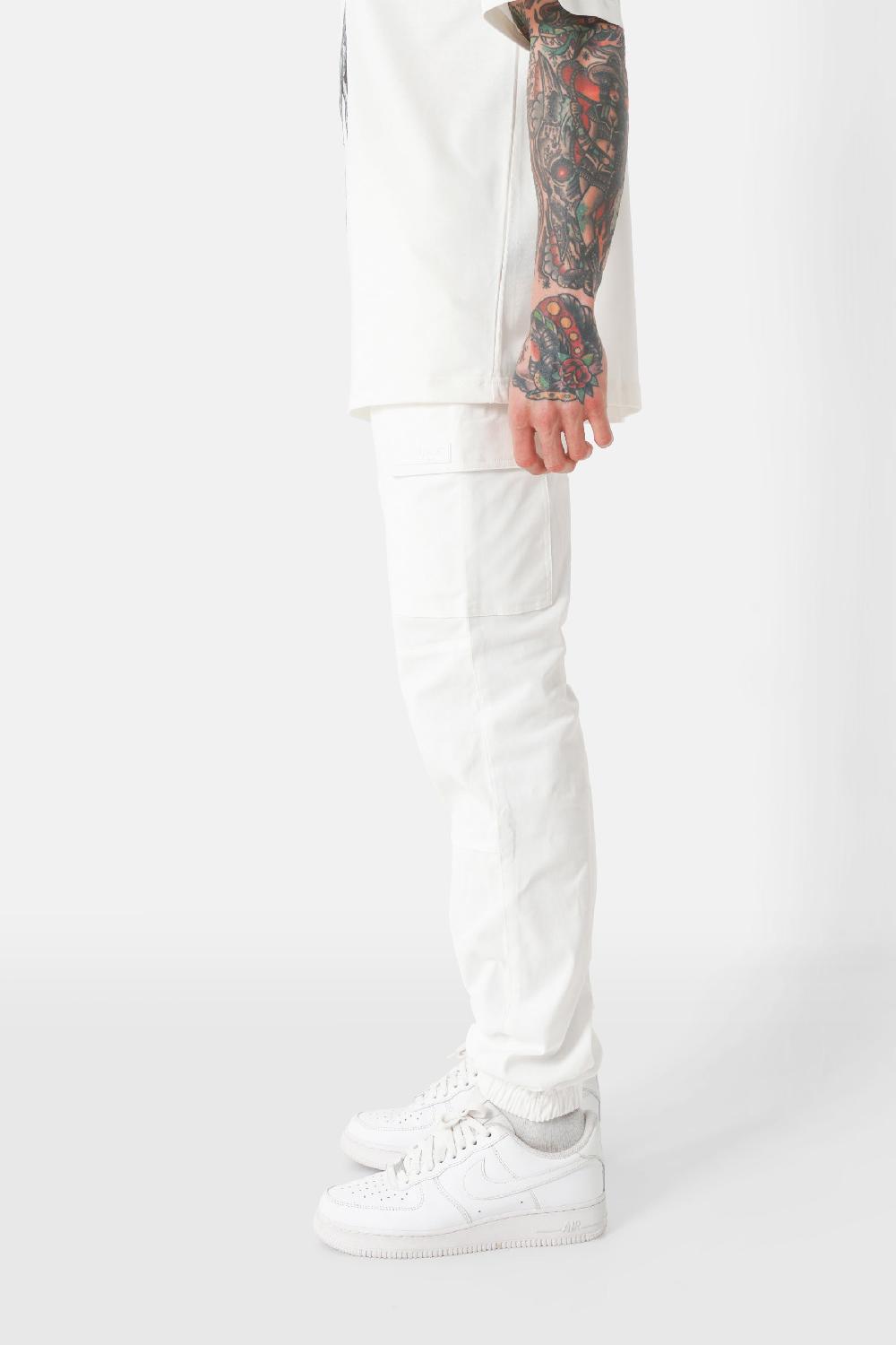 Sixth June Pantalon Poches Cargo Cordons Blanc