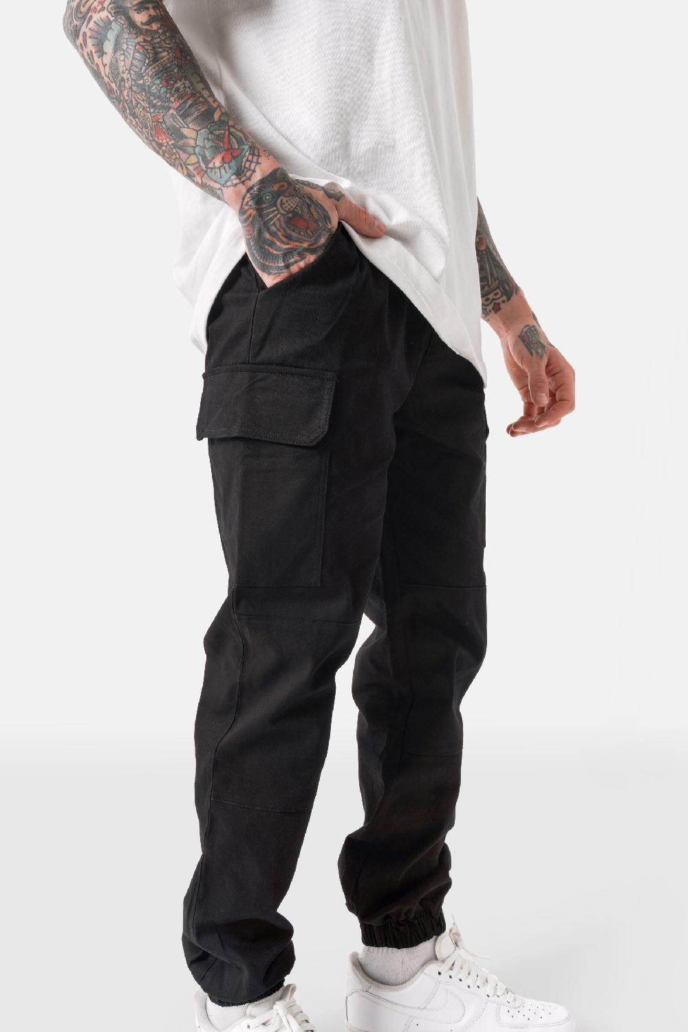 Sixth June Pantalon Poches Cargo Cordons Noir