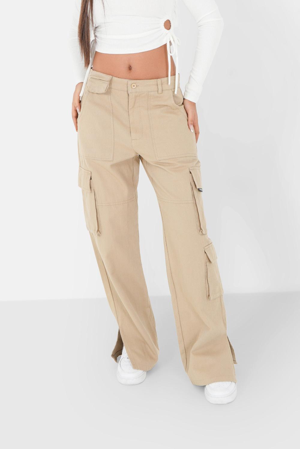 sixth june Pantalon poches cargo droit Beige