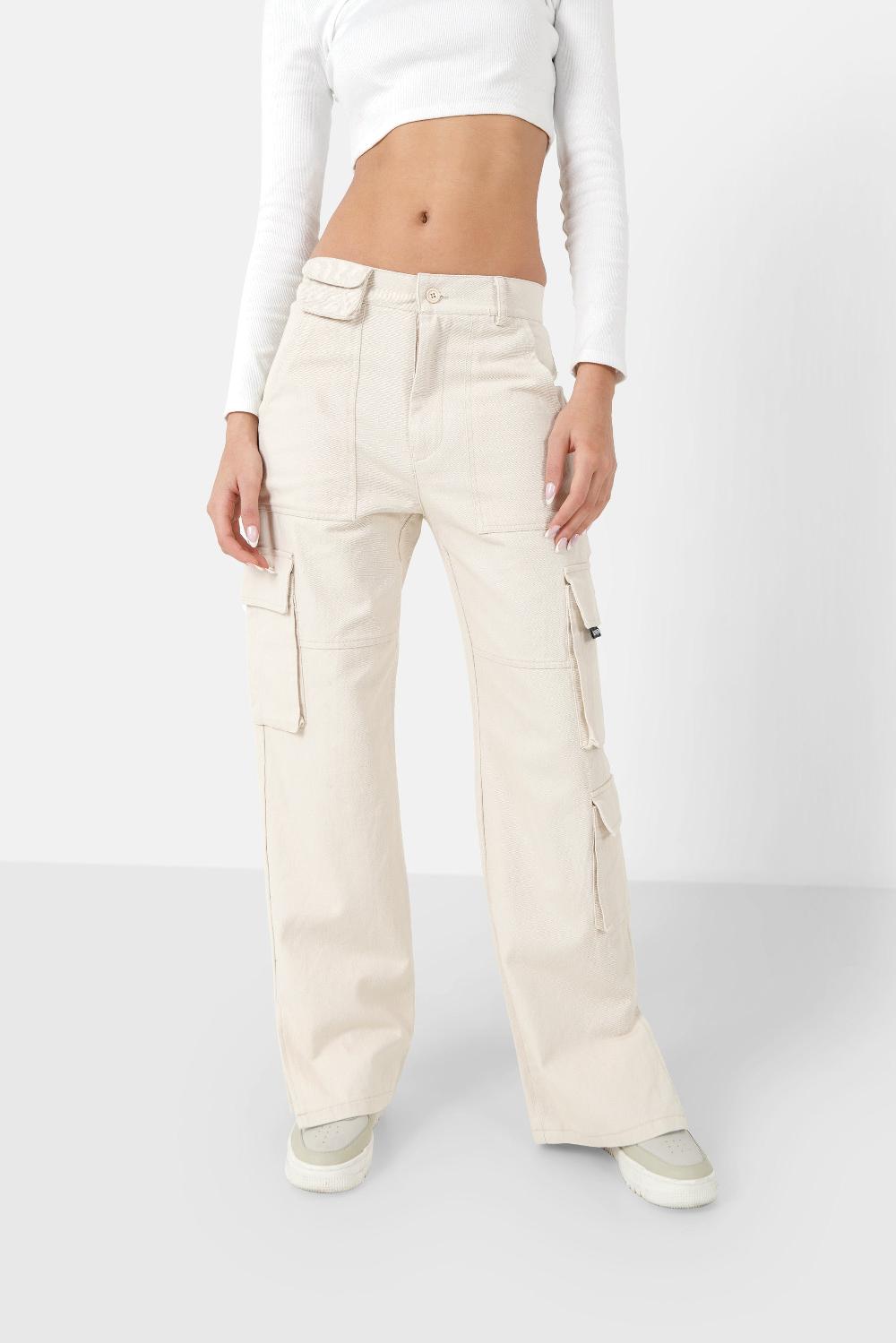 sixth june Pantalon poches cargo droit Beige