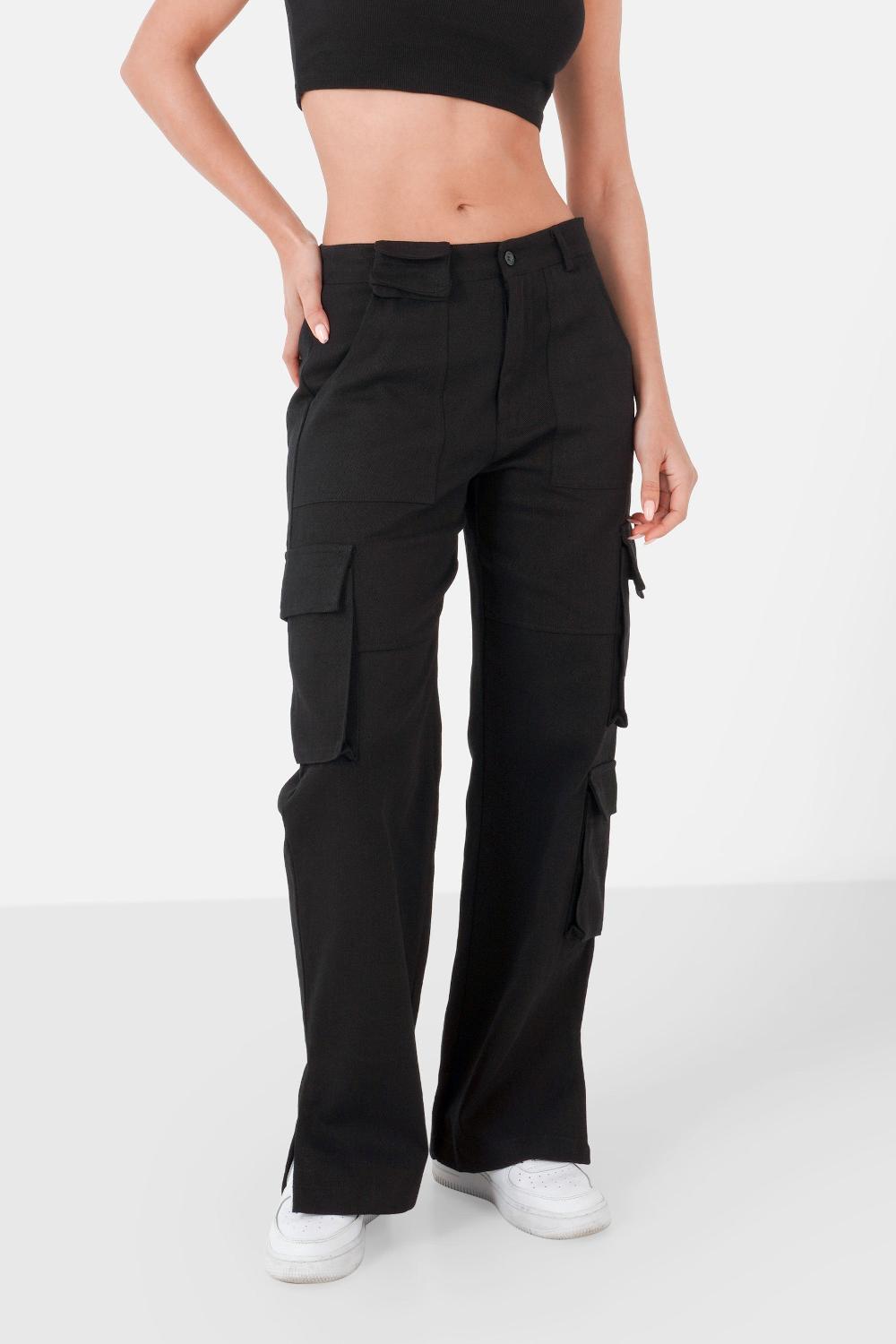 sixth june Pantalon poches cargo droit Noir