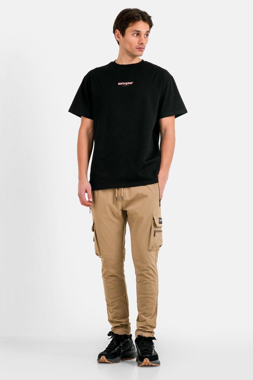 Sixth June Pantalon Poches Cargo Nylon Beige