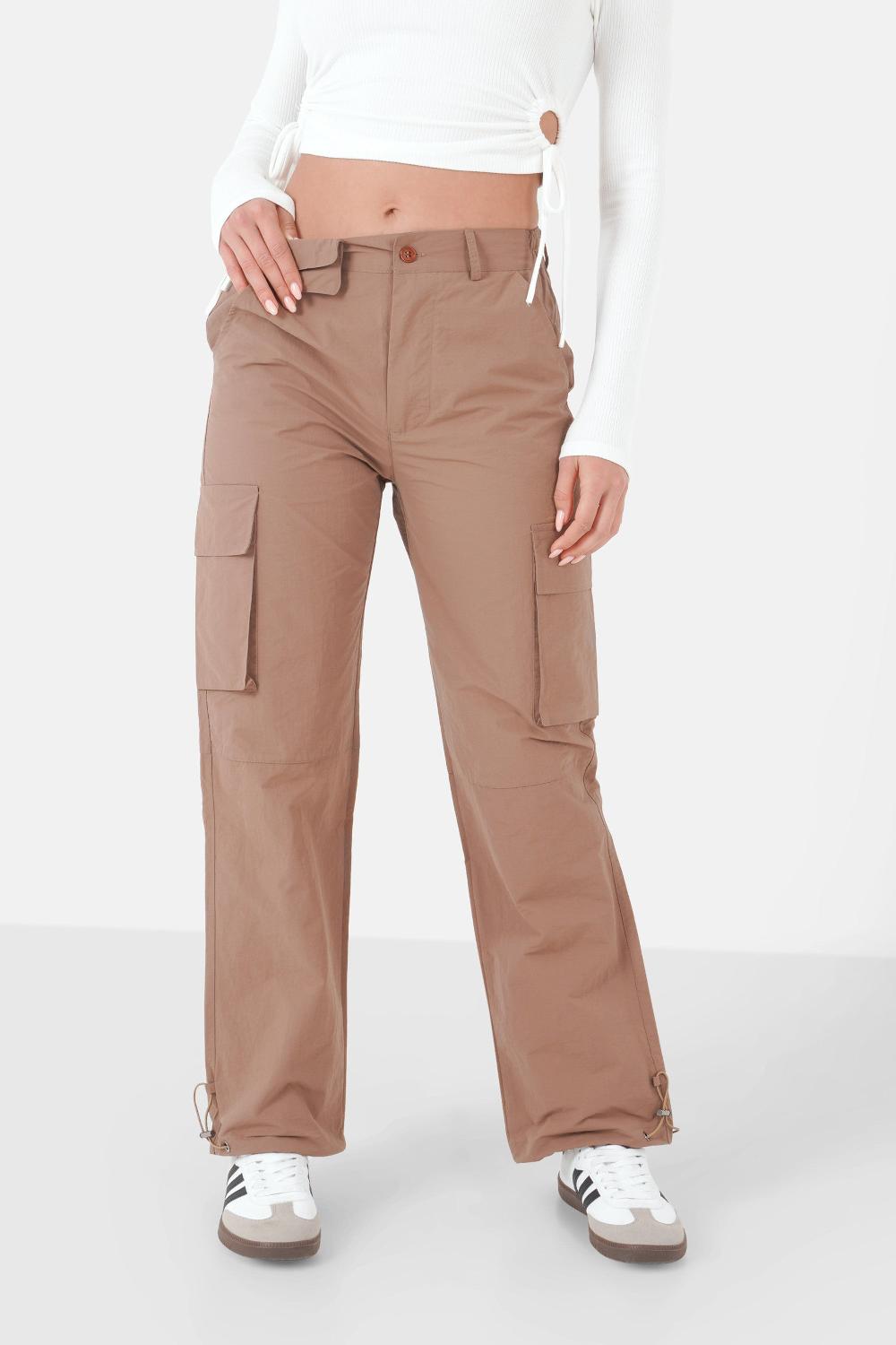 sixth june Pantalon poches cargo nylon Marron