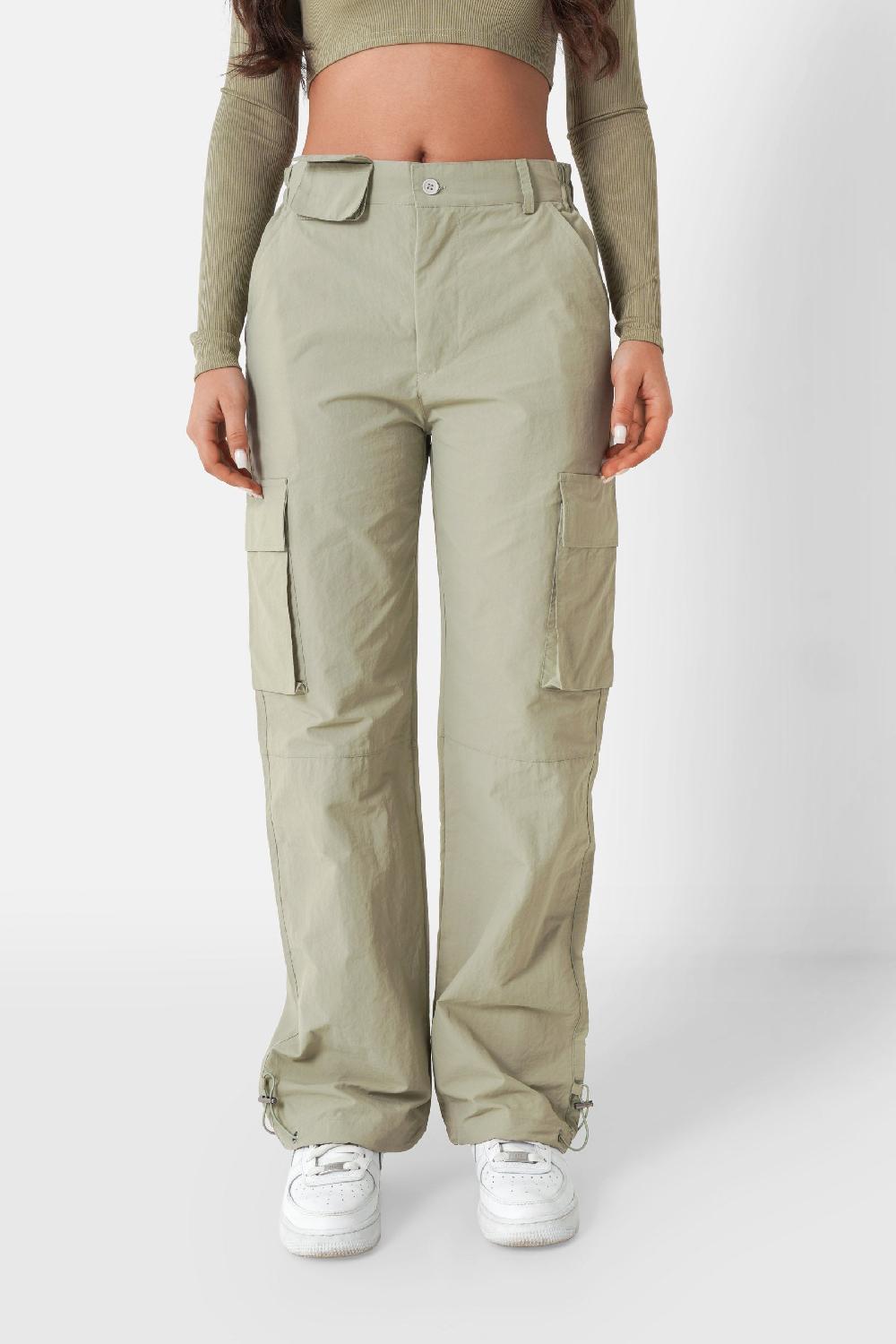 sixth june Pantalon poches cargo nylon Vert kaki