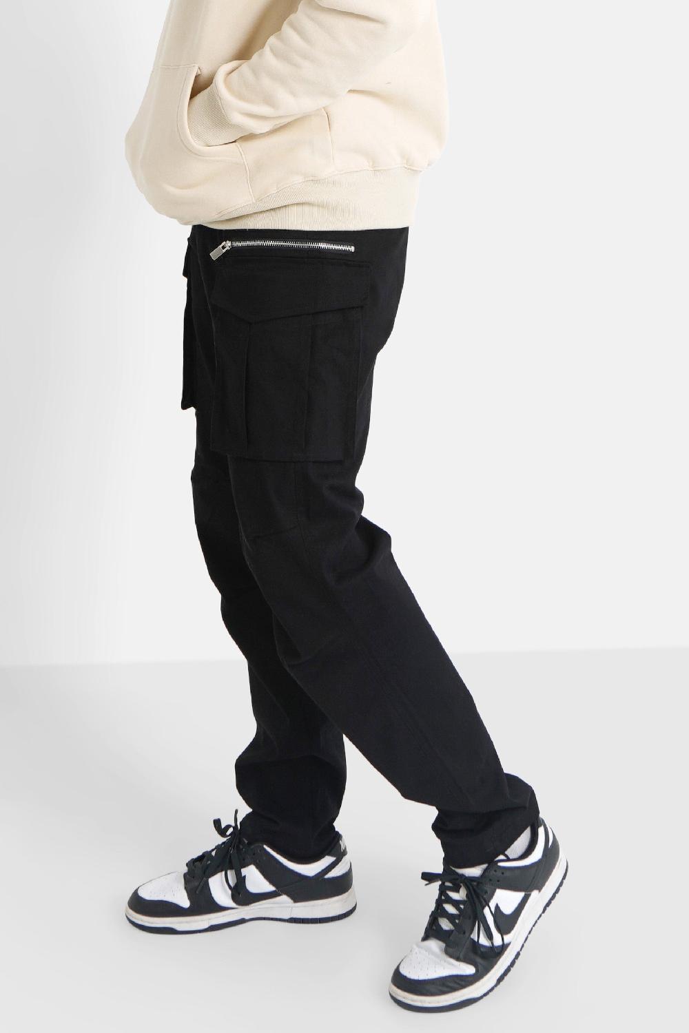 Sixth June Pantalon Poches Cargo Zip Noir