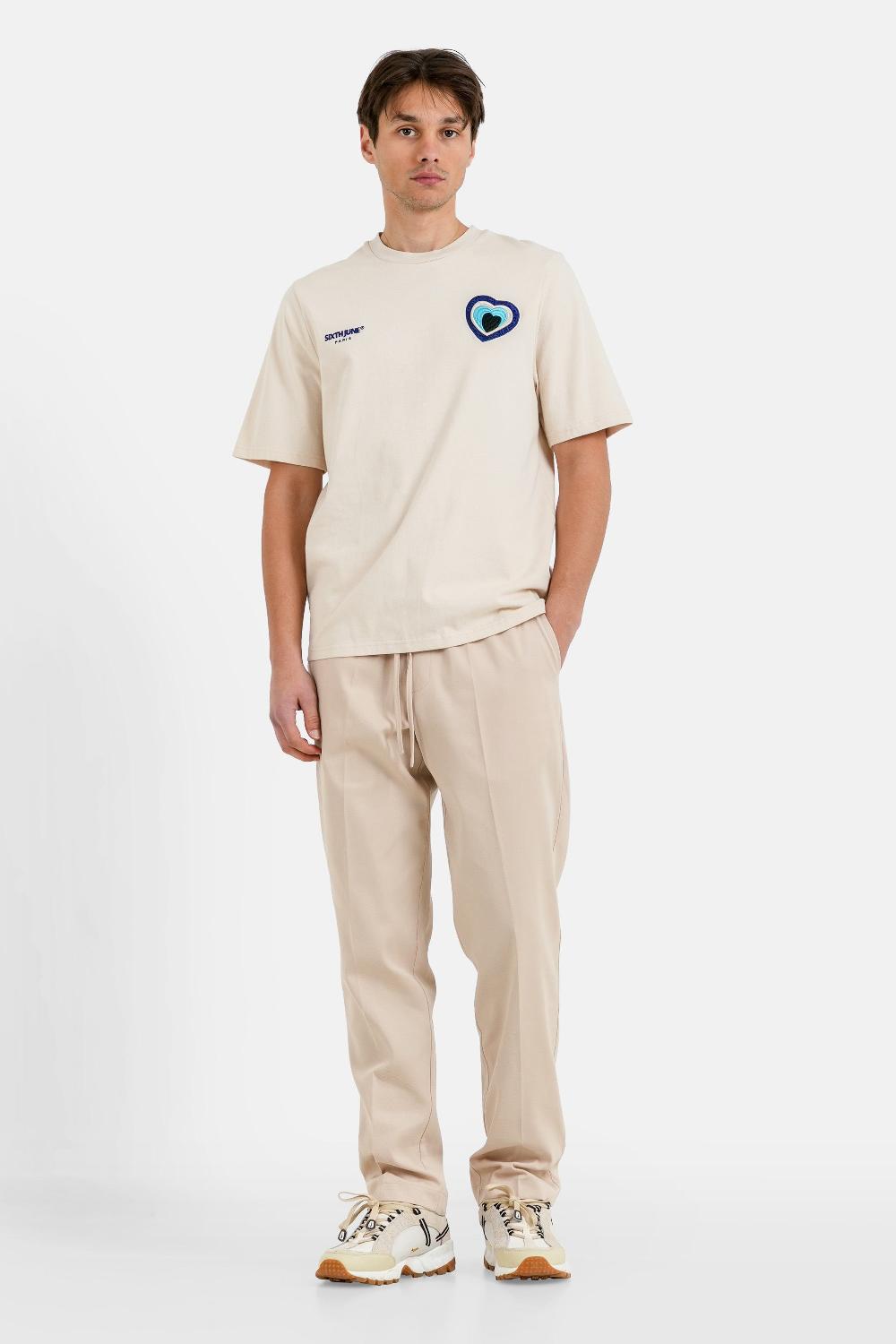 Sixth June Pantalon Tailored Brodé Beige