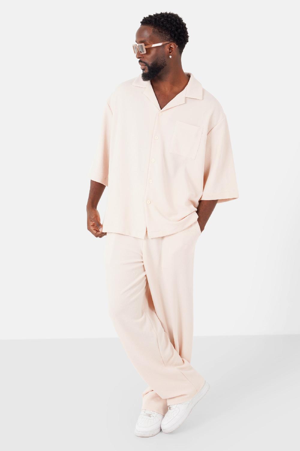 Sixth June Pantalon Texturé Logo Beige